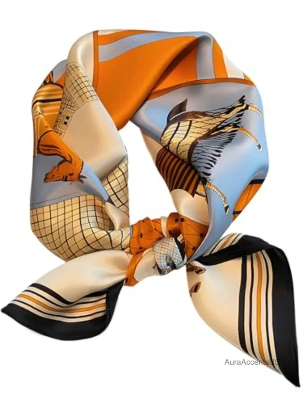 100% Mulberry Silk Lightweight Square Neckerchief Scarf for Women 21
